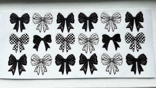 Black Checker Bow Decal